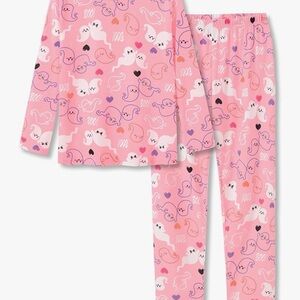 Kids Pink Ghost Print Pajamas
